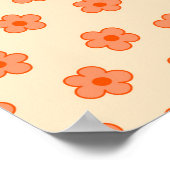 ピーチ名門私立校風のオレンジヒッパイフラワー ポスター (角)