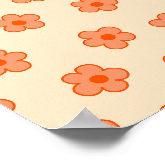 ピーチ名門私立校風のオレンジヒッパイフラワー ポスター (角)