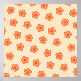 ピーチ名門私立校風のオレンジヒッパイフラワー ポスター