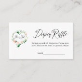 ピーチ女の子おむつラッフルベビーシャワー エンクロージャーカード (正面)