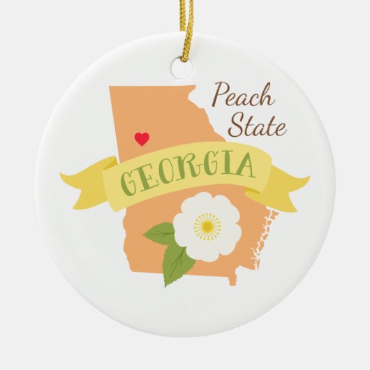 ピーチ州 セラミックオーナメント (正面)