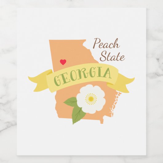 ピーチ州 ワインラベル (シングルラベル)