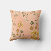 ピーチ性鋭い花の柄 クッション (裏面)