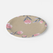 ピーチ春ウォーターカラーチューリップブライダルシャワーパーティー ペーパープレート (アングル)