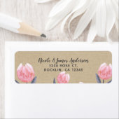 ピーチ春ウォーターカラーチューリップブライダルシャワーパーティー ラベル (インサイチュ)