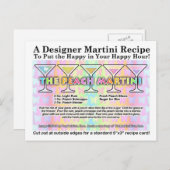 ピーチ春マルティーニレシピカードポストカード ポストカード (正面/裏面)
