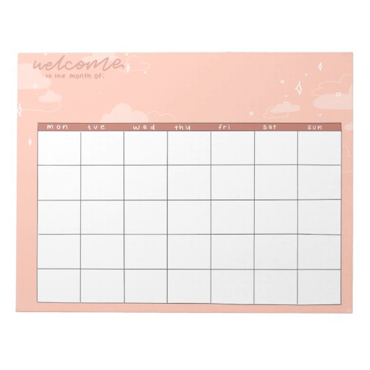 ピーチ月間トラッカー ノートパッド (正面)