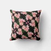 ピーチ柄の髭あめ花抽象芸術 クッション (裏面)