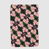 ピーチ柄の髭あめ花抽象芸術 ゴルフタオル (正面)