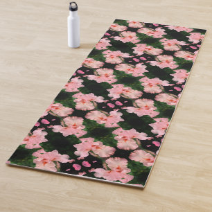 ピーチ柄の髭あめ花抽象芸術 ヨガマット