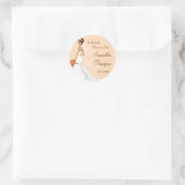 ピーチ気のあるそぶりをしたブライダルシャワーシール ラウンドシール (バッグ)