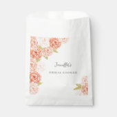 ピーチ水彩フローラブライダルシャワー フェイバーバッグ (正面)