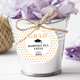 ピーチ水玉模様ウェルカム卒業 フェイバータグ