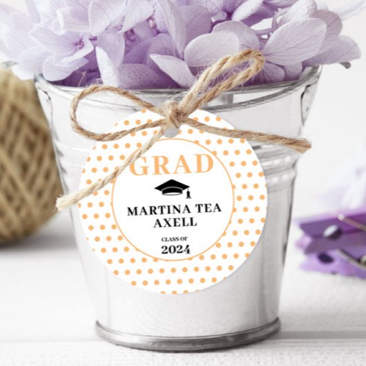 ピーチ水玉模様ウェルカム卒業 フェイバータグ