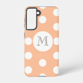 ピーチ水玉模様 SAMSUNG GALAXYケース (裏面)