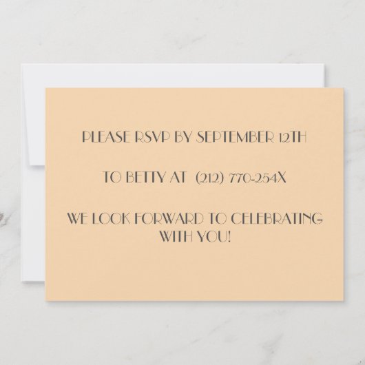 ピーチ洗練された赤ワインの誕生日招待状 招待状 (裏面)