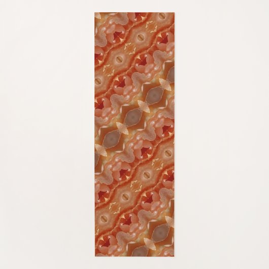 ピーチ淡い色のイカット4 ヨガマット (正面)