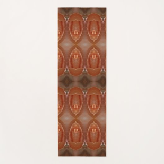 ピーチ淡い色のイカット5 ヨガマット (正面)