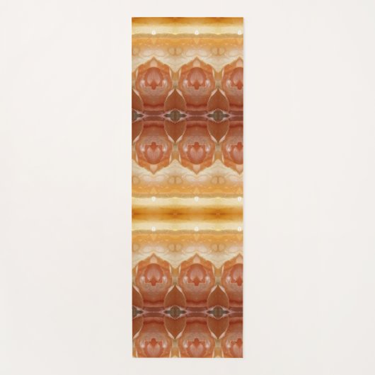 ピーチ淡い色のイカット7 ヨガマット (正面)
