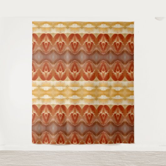 ピーチ淡い色のイカット9 タペストリー (正面)