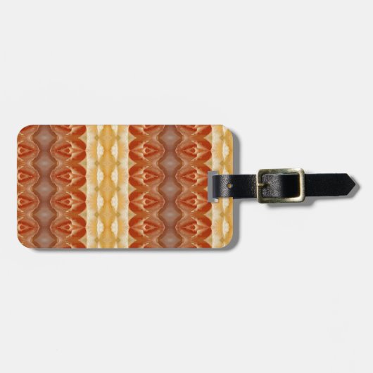 ピーチ淡い色のイカット9 ラゲッジタグ (正面横)