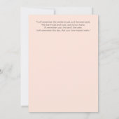 ピーチ淡い色のバラグリーンリー写真サンキューカード サンキューカード (裏面)