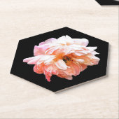 ピーチ淡い色のピーオンブラック ペーパーコースター (アングル)