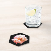 ピーチ淡い色のピーオンブラック ペーパーコースター (インサイチュ)