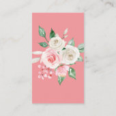 ピーチ淡い色のフローラベビーシャワー エンクロージャーカード (裏面)