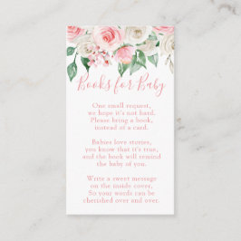 ピーチ淡い色のフローラベビーシャワー エンクロージャーカード