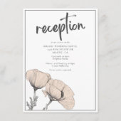 ピーチ淡い色のポピーフローラエレガントウェディング披露宴 エンクロージャーカード (正面)