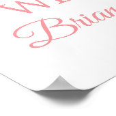 ピーチ淡い色の赤面ピンクフローラベビーシャワーウェルカム ポスター (角)