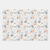 ピーチ淡い色の赤面ブルーバード ラッピングペーパーシート (正面)