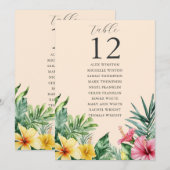 ピーチ熱帯フローラテーブル番号座席表 招待状 (正面/裏面)