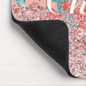 ピーチ素晴らしーShinesとバラ金ゴールドグリッター マウスパッド (コーナー)