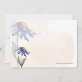 ピーチ素朴ウォーター色パープルデイジー結婚ズ 招待状 (裏面)