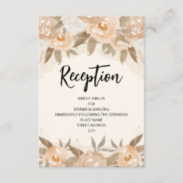 ピーチ素朴ウォーター色フローラ披露宴 エンクロージャーカード