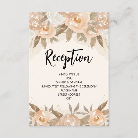 ピーチ素朴ウォーター色フローラ披露宴 エンクロージャーカード (正面)