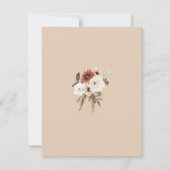 ピーチ素朴オリーブグリーンフローラ結婚ズ サンキューカード (裏面)