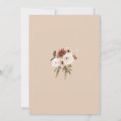 ピーチ素朴テラコッタグリーンリー結婚フローラ サンキューカード (裏面)