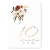 ピーチ素朴テラコッタグリーンリー結婚フローラ テーブルナンバー (正面)