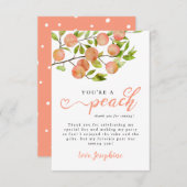 ピーチ素朴フルーツバースデーパーティー サンキューカード (正面/裏面)