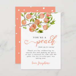 ピーチ素朴フルーツバースデーパーティー サンキューカード