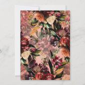 ピーチ素朴ワイン&パープルフローラブライダルシャワー 招待状 (裏面)