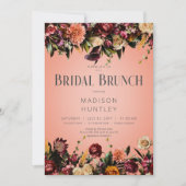 ピーチ素朴ワイン&パープルフローラブライダルブランチ 招待状 (正面)