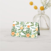 ピーチ結婚のクラシックフローラバラ プレイスカード (裏面)