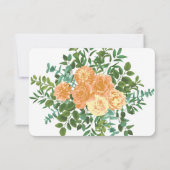 ピーチ結婚のクラシックフローラバラ 招待状 (裏面)