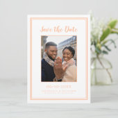 ピーチ結婚の婚約写真モダン写真 セーブザデート (スタンド正面)