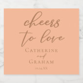 ピーチ結婚の応援を愛へ スパークリングワインラベル (シングルラベル)