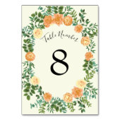 ピーチ結婚アイボリーヴィンテージバラ テーブルナンバー (正面)